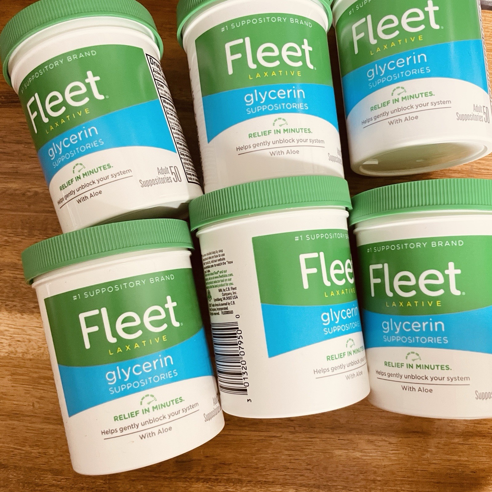 Fleet Glycerin Suppositories Adult 50 each By Fleet 6 Pack (300 In Total)