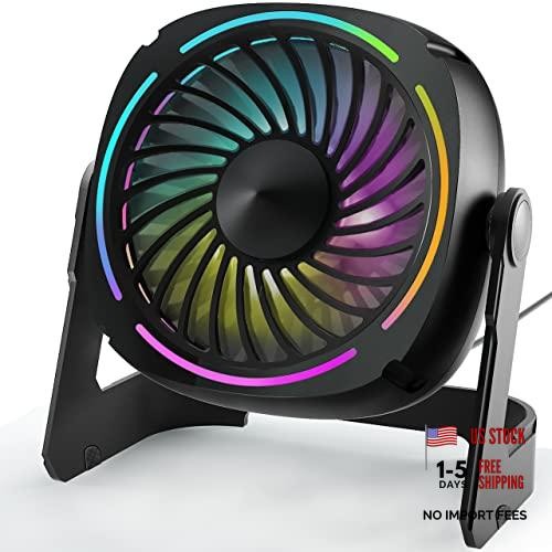 Small USB Desk Fan - 5.3 Inch Portable Table Fan with 3 Levels Air Flow - 8