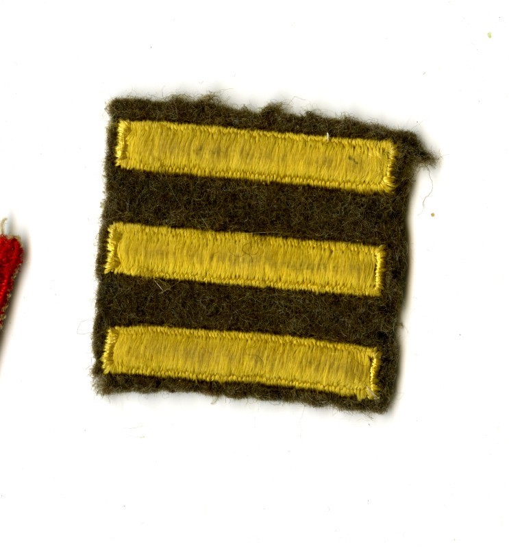 Set of 3 Overseas Service Bars Embroidered on OD Wool White Back