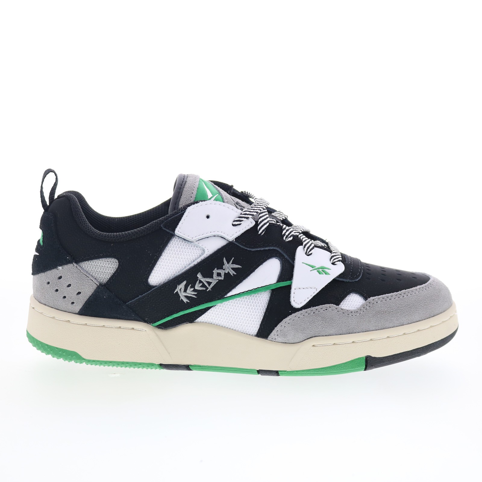 Reebok BB 4000 II 96 Mens Black Suede Lace Up Lifestyle Sneakers Shoes