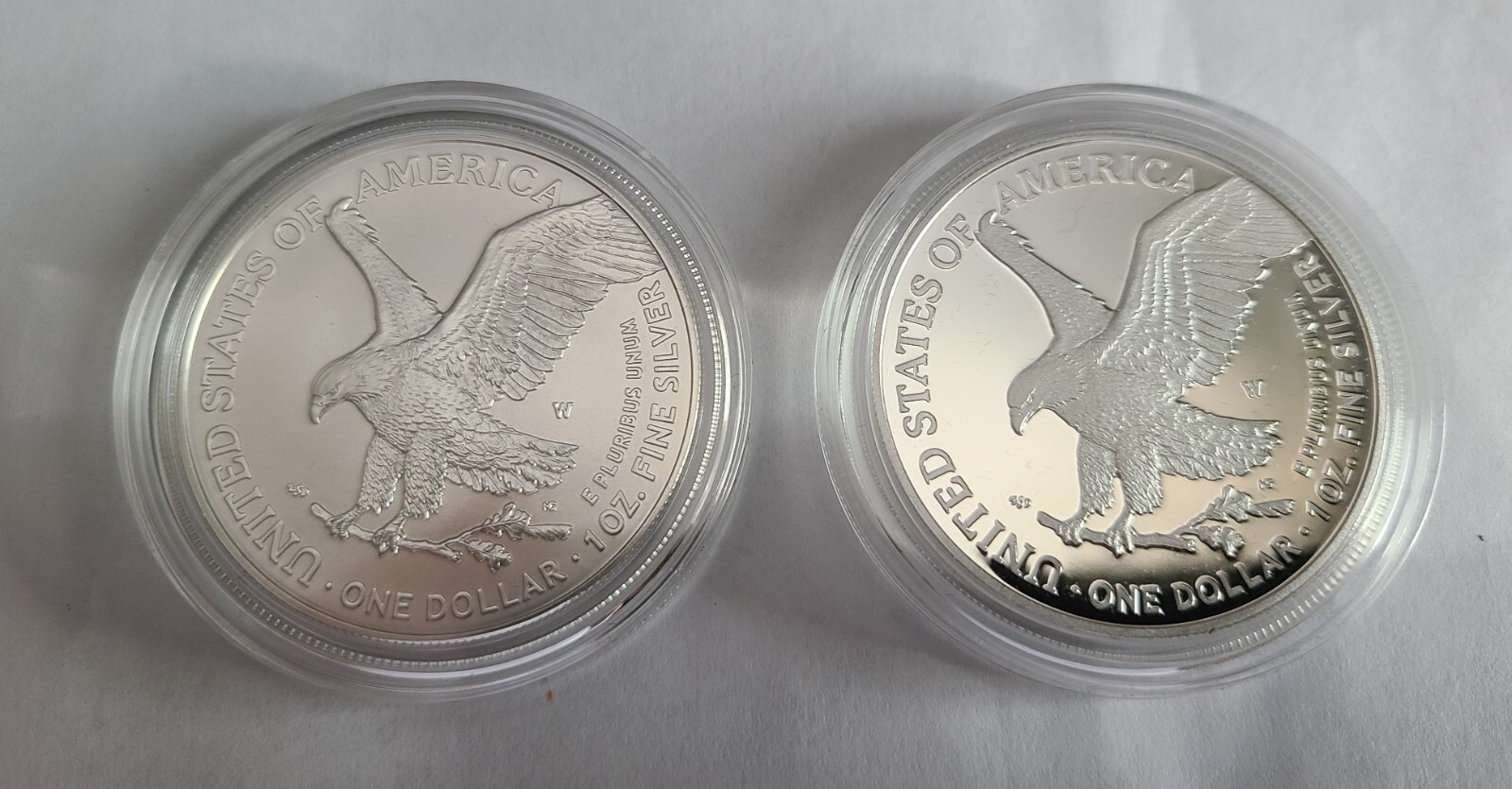 2022 "W" Silver American Eagle Set of 2, 1 Proof, 1 Uncirculated