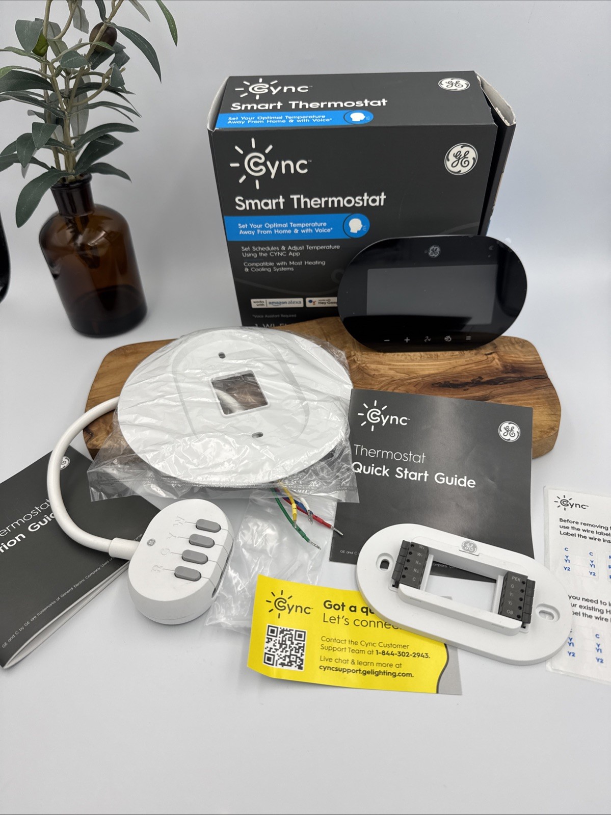 GE CYNC Smart Thermostat, Programmable Wi-Fi Thermostat, Alexa and Google