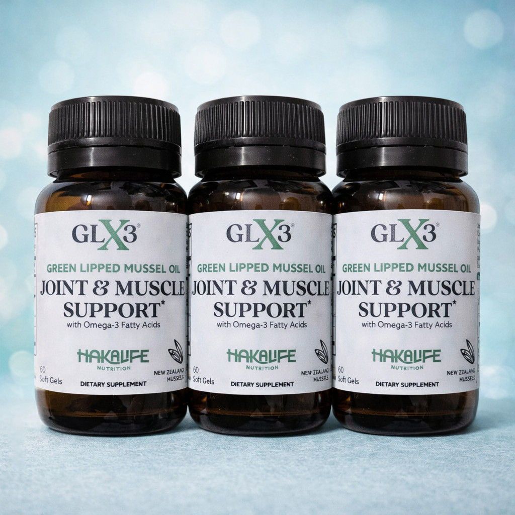 HAKA LIFE GLX3 - Green Lipped Mussel Oil Joint & Muscle Support 180ct 3PACK