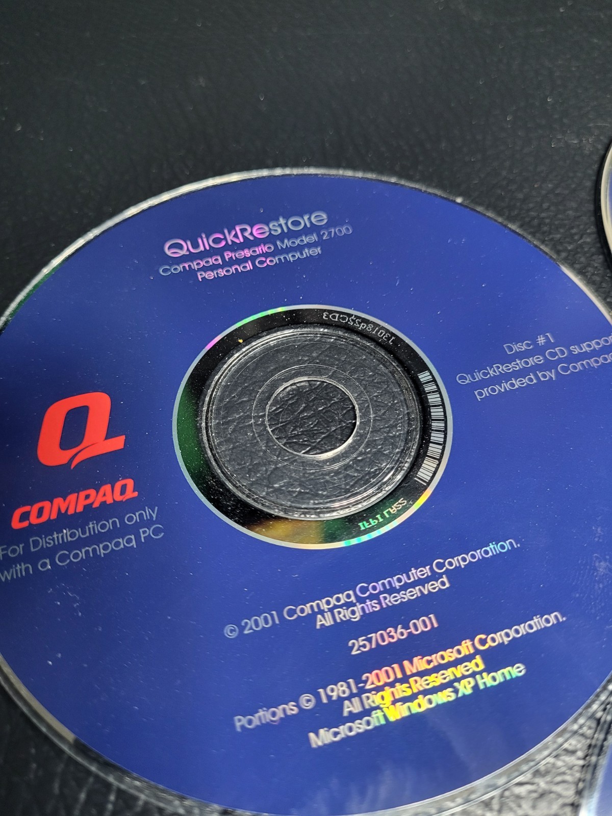 Compaq Presario Quick Restore Disc 1-3 (2001 Pre-Owned PC Computer CD-ROM 2700