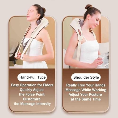 4D Wireless Deep Tissue Kneading Neck Massager with Heating Function, Shiatsu