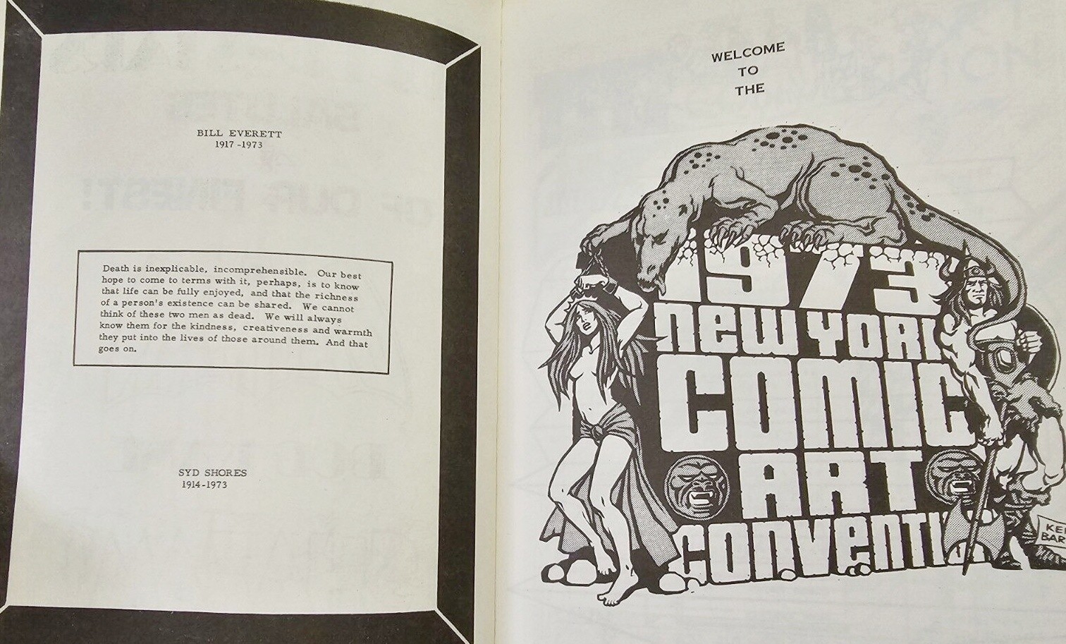New York City Comic Art Convention Program Book 1973 VERY GOOD+