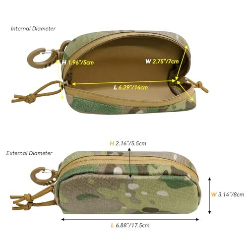 Tactical Molle Glasses Case Hard Shell Sunglass Case Eyeglass Case Cp