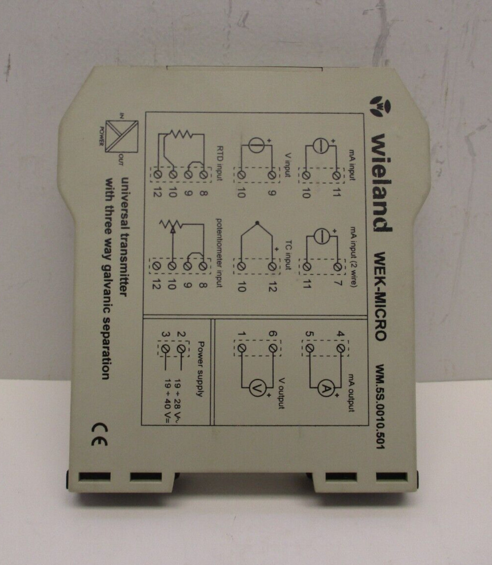 WIELAND UNIVERSAL TRANSMITTER P/N: WM.5S.0010.501 5-10V