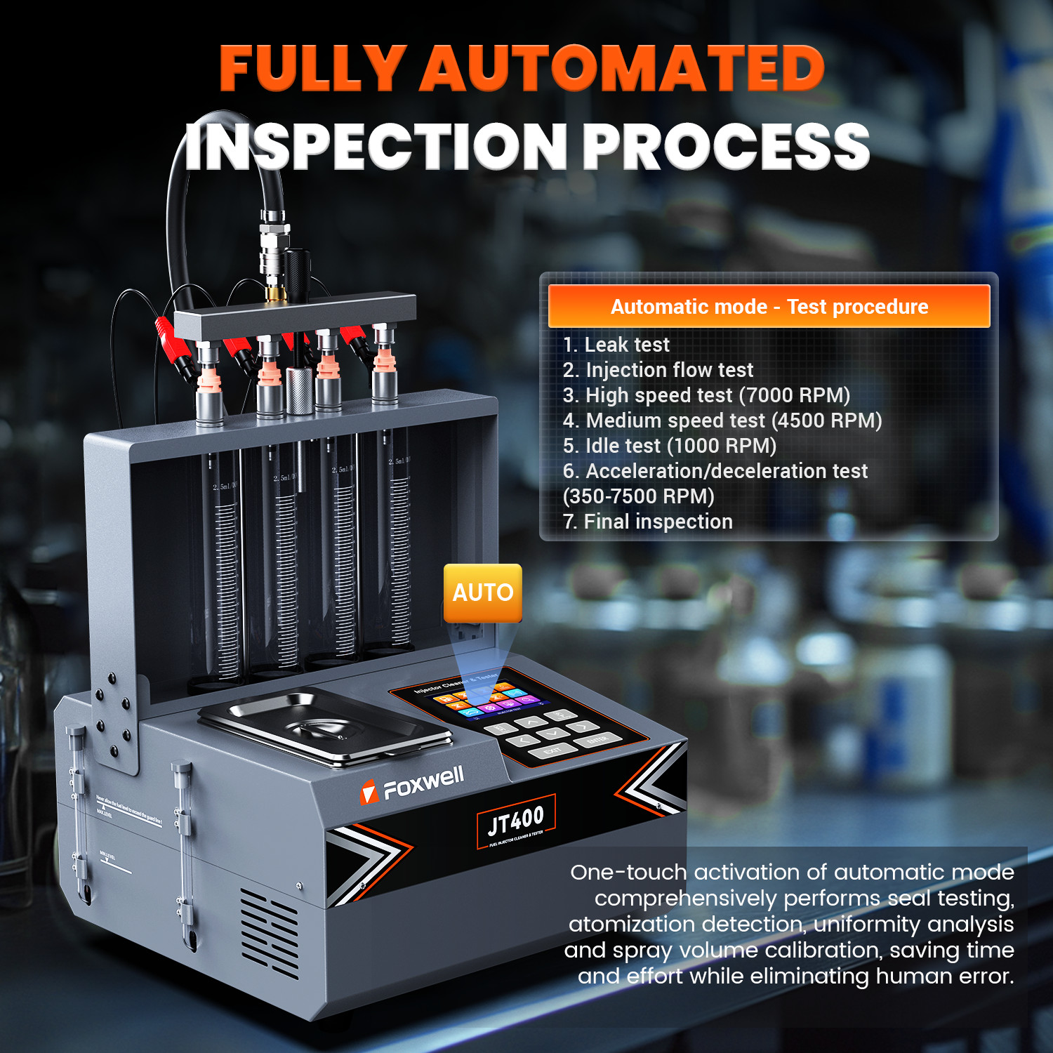 FOXWELL JT400 Universal Fuel Injector Cleaner Ultrasonic Cleaning Machine Tool