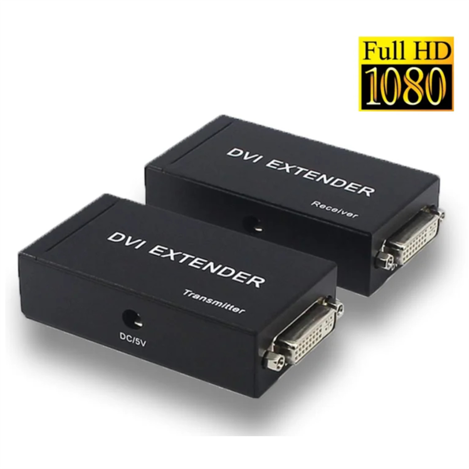 1080P 3D DVI Extender Via Rj45 Cat5e Cat6 Cable 60m Transmitter Receiver To HDMI