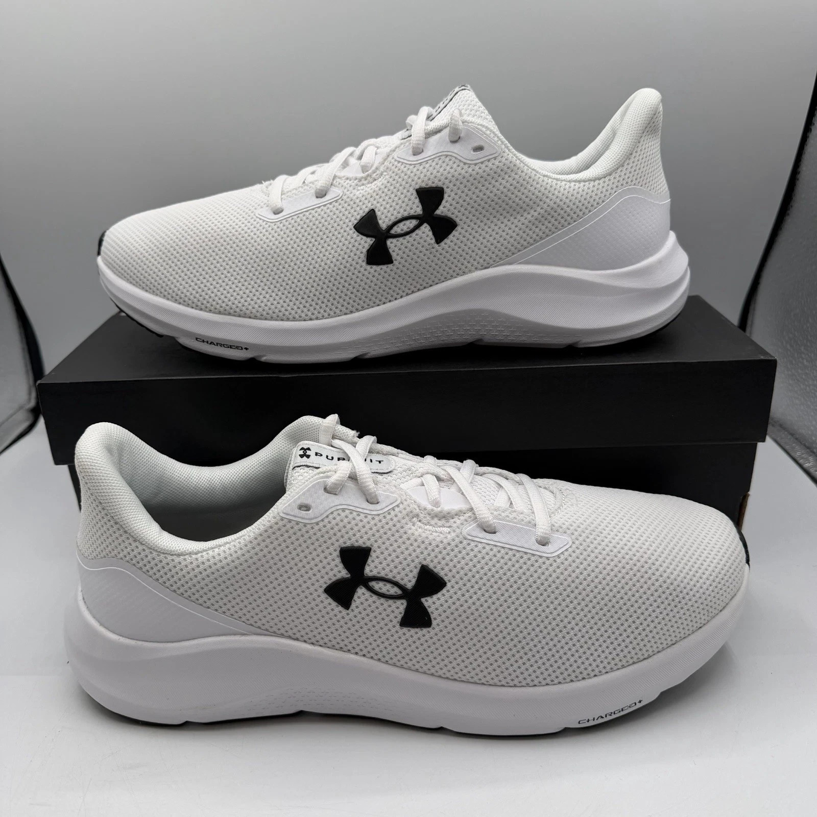 Under Armour Charged Pursuit 4 Running Shoes Mens 11 White Sneakers 3028254-100