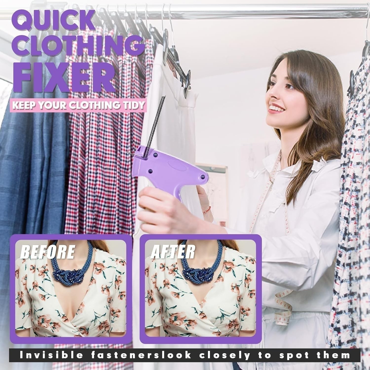 Stitch for Clothes, Quick Stitch Sewing , Handheld Sewing Stapler, Mini Hemmi