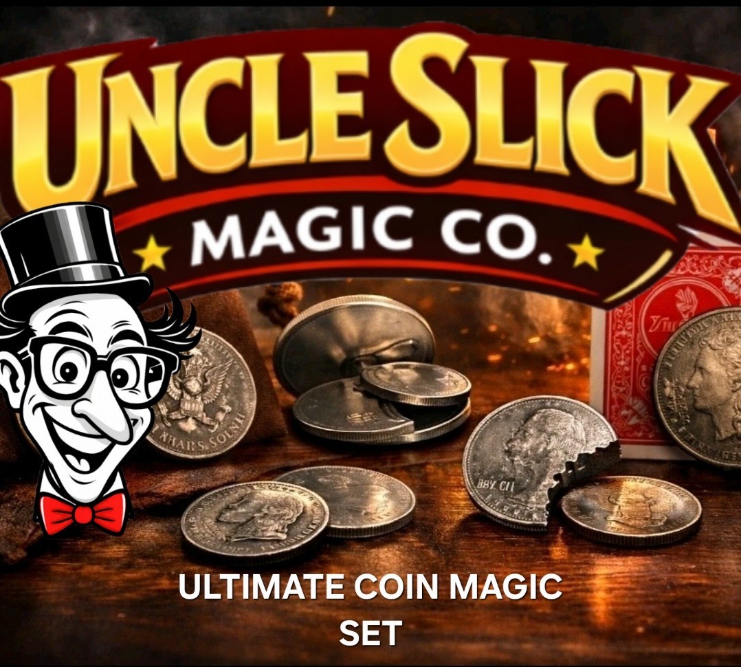 Uncle Slick Magic Coin Set - Scotch & Soda - Flipper Coin And More!