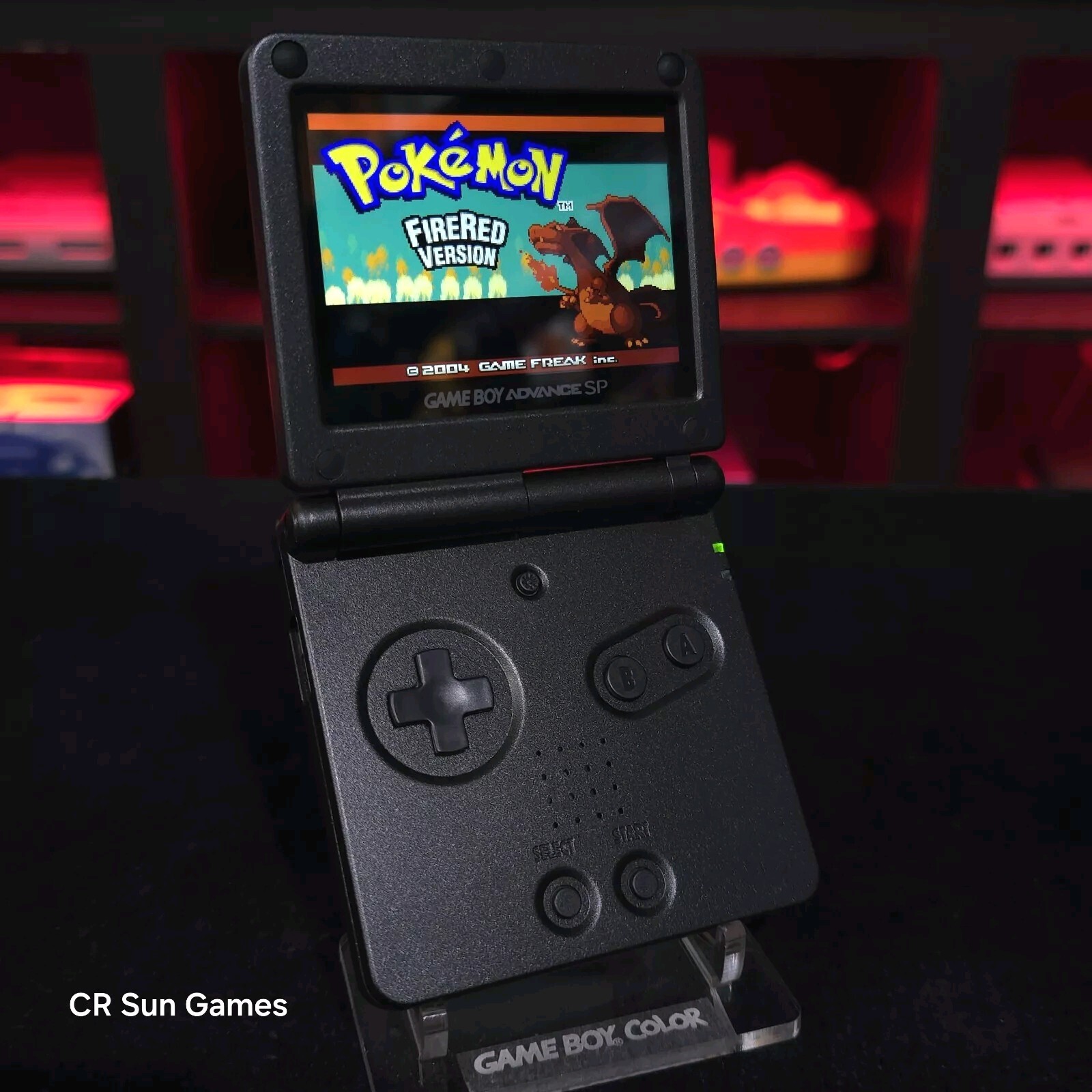 Black On Black Nintendo Game Boy Advance SP GBA SP IPS Adjustable Brightness