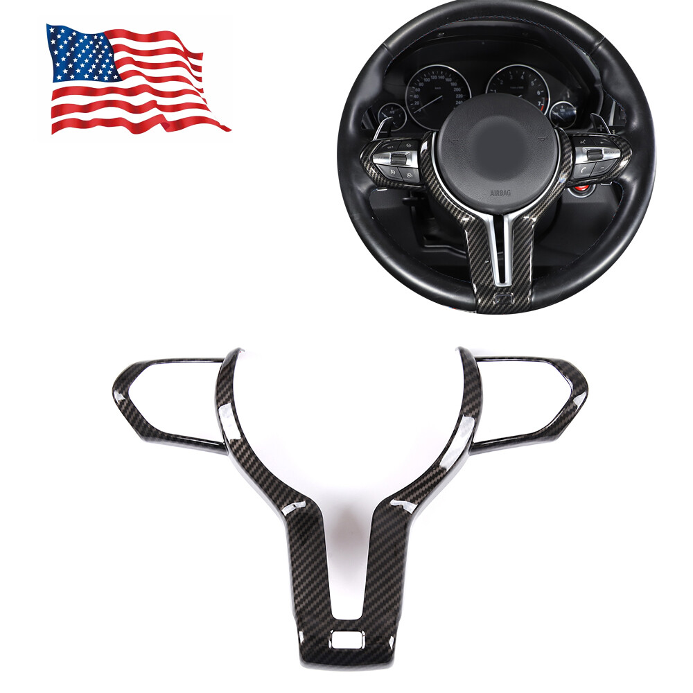 Carbon fiber Look Steering Wheel Trim Cover For BMW F22 F30 F32 F10 F12 F15
