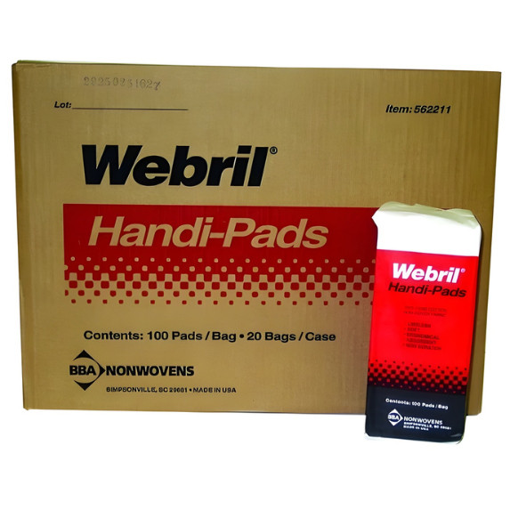 Webril 4" x 4" Handi Pads Cotton Wipes Case of 20 Packs 2000 Wipes I 562211-C