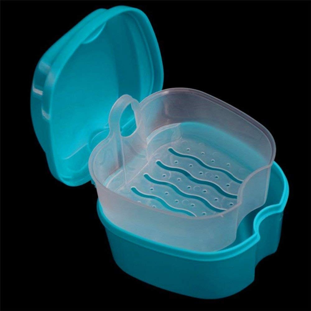 Denture Case, Denture Cup with Strainer, Denture Bath Box False Teeth Storage...