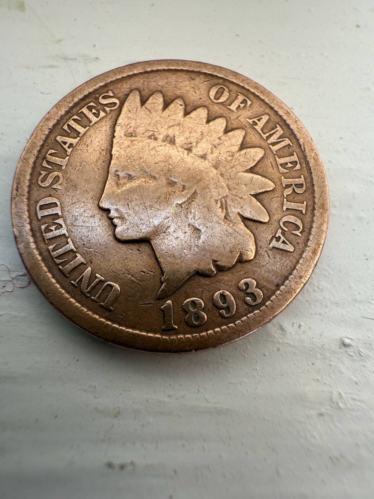 1893 FINE Indian Head Cent Penny Cleaned