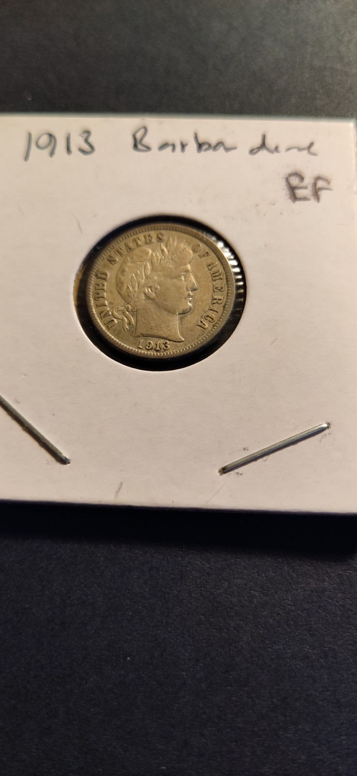 Vintage 1913 Barber Dime Circulated