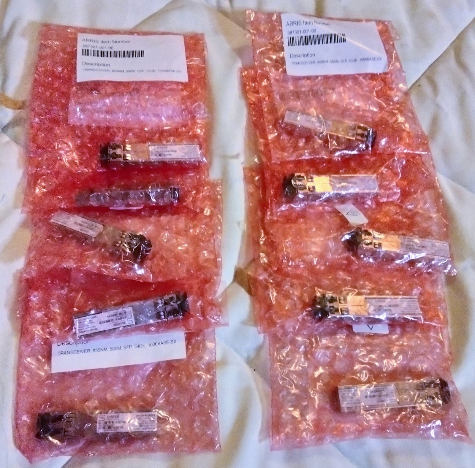 Lot of 10 Arris SFP+ Transceiver 1000BASE-SR 850nm 300m 587301-001-00 GREAT DEAL