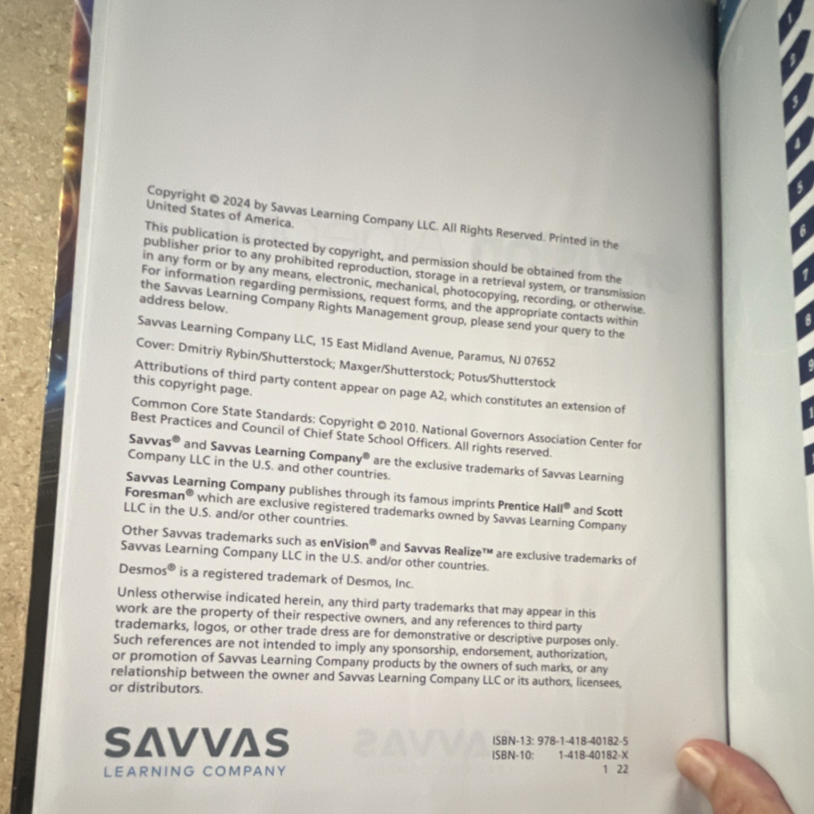 Savvas enVision Algebra 1 Common Core Student Edition 2024 Hardcover