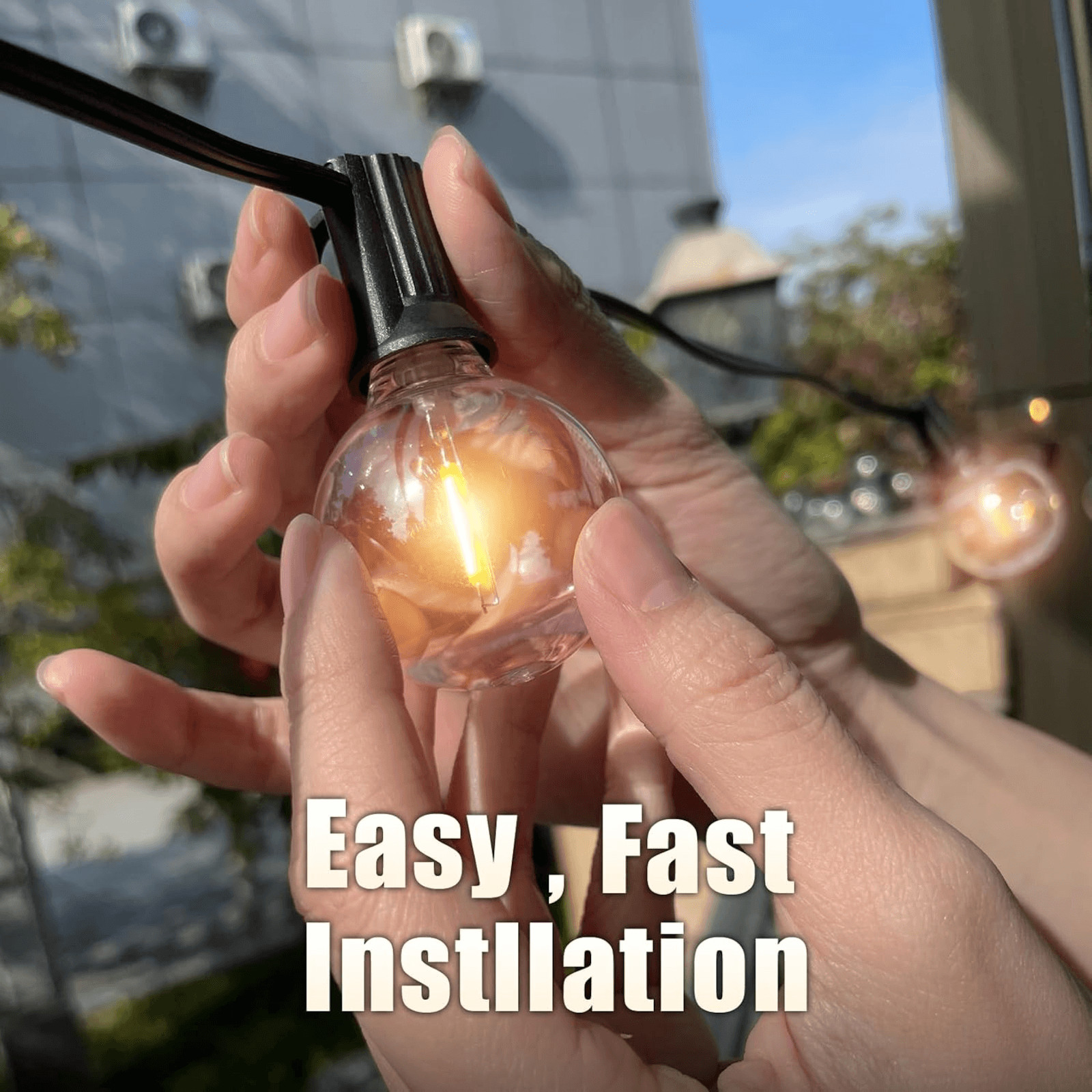 G40 LED Replacement Light Bulbs E12 Warm White String Lights 15 Pack 24V