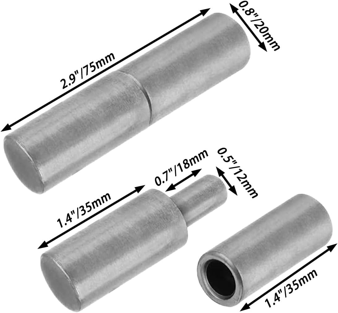 4 Heavy-Duty Weldable Barrel Hinges for Trailer Ramp Gate, 3" x 3/4