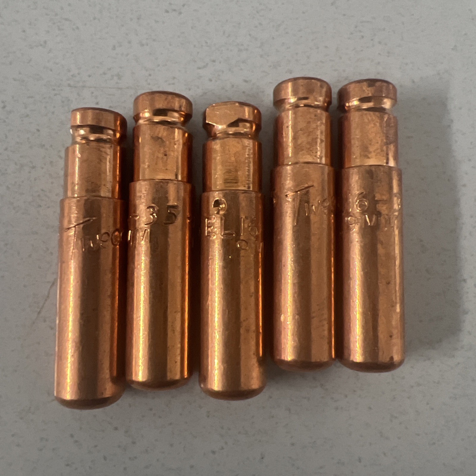 0.035” contact tips, El16-35, Tweco 11601611, qty 5