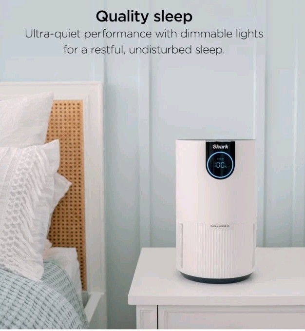 Shark HP102 Air Purifier with True HEPA Clean Sense IQ, Odor Lock - White NEW