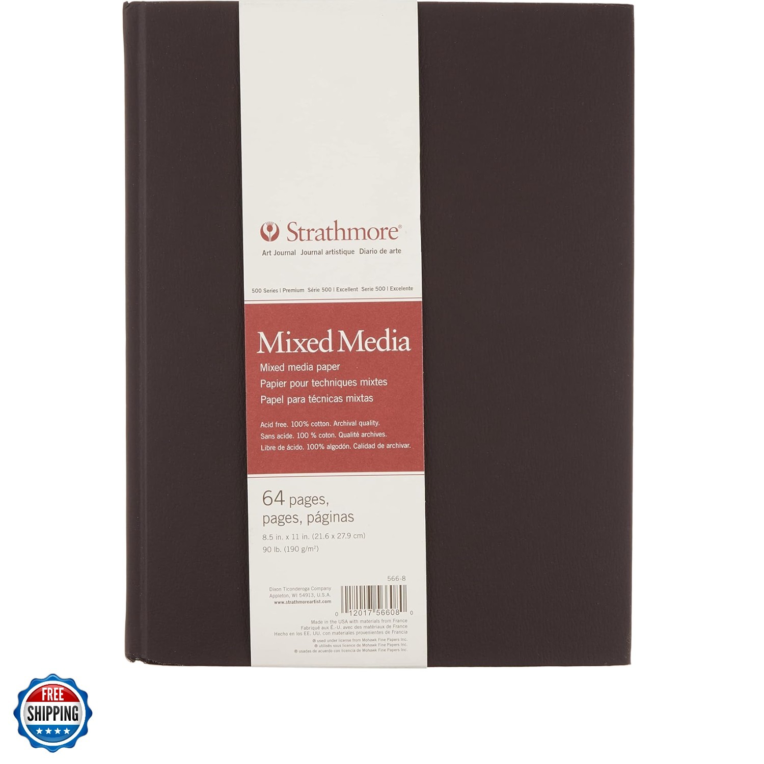 566-8 500 Series Hardbound Mixed Media Art Journal, 8.5"x11" 32 Sheets