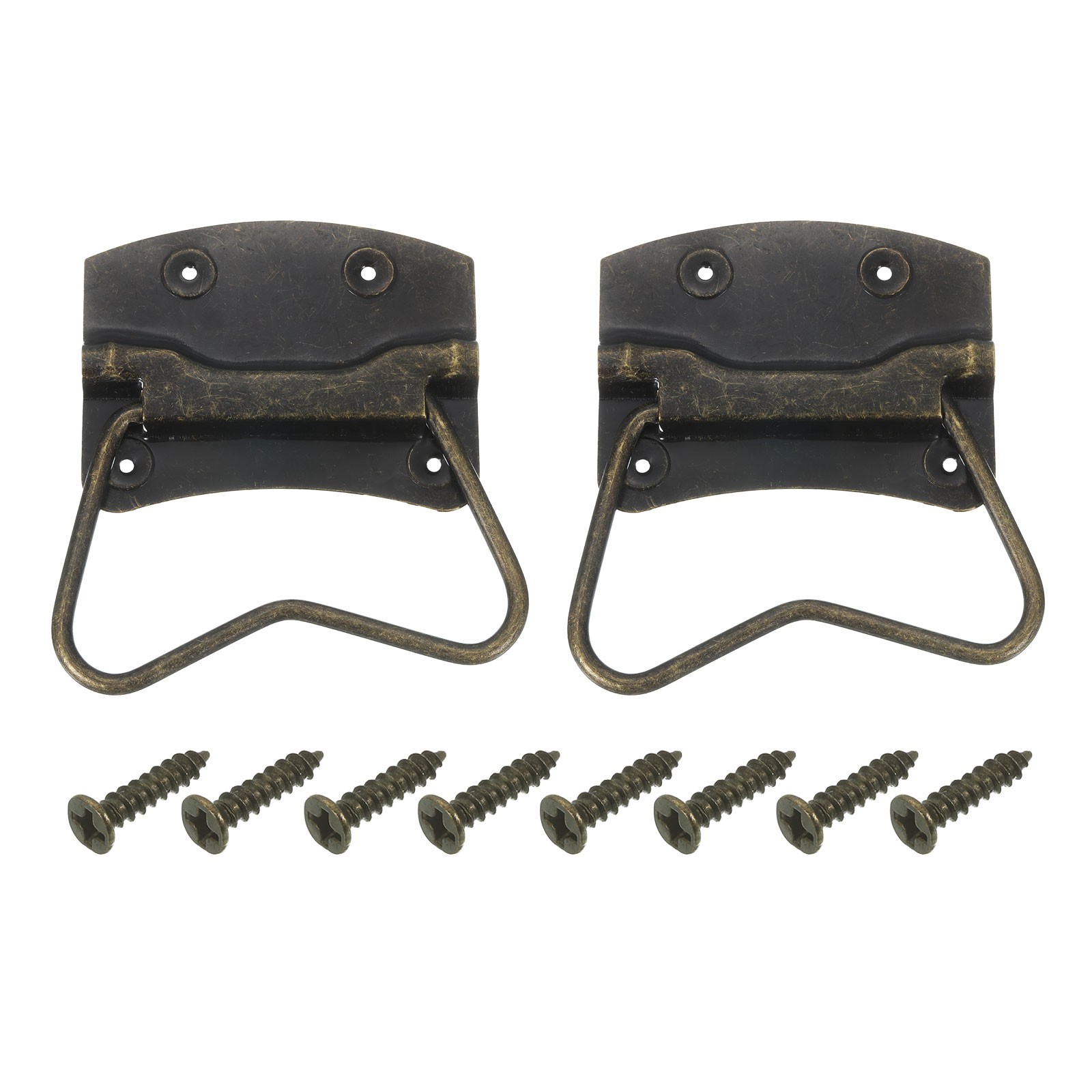 2Pcs Chest Handles 103x67mm Wooden Box Ring Pull Lifting Handle Bronze