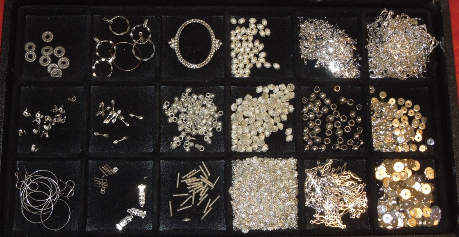 NEW Jewelry findings, most silver or nickel plated, disc beads, drops + 60,79T