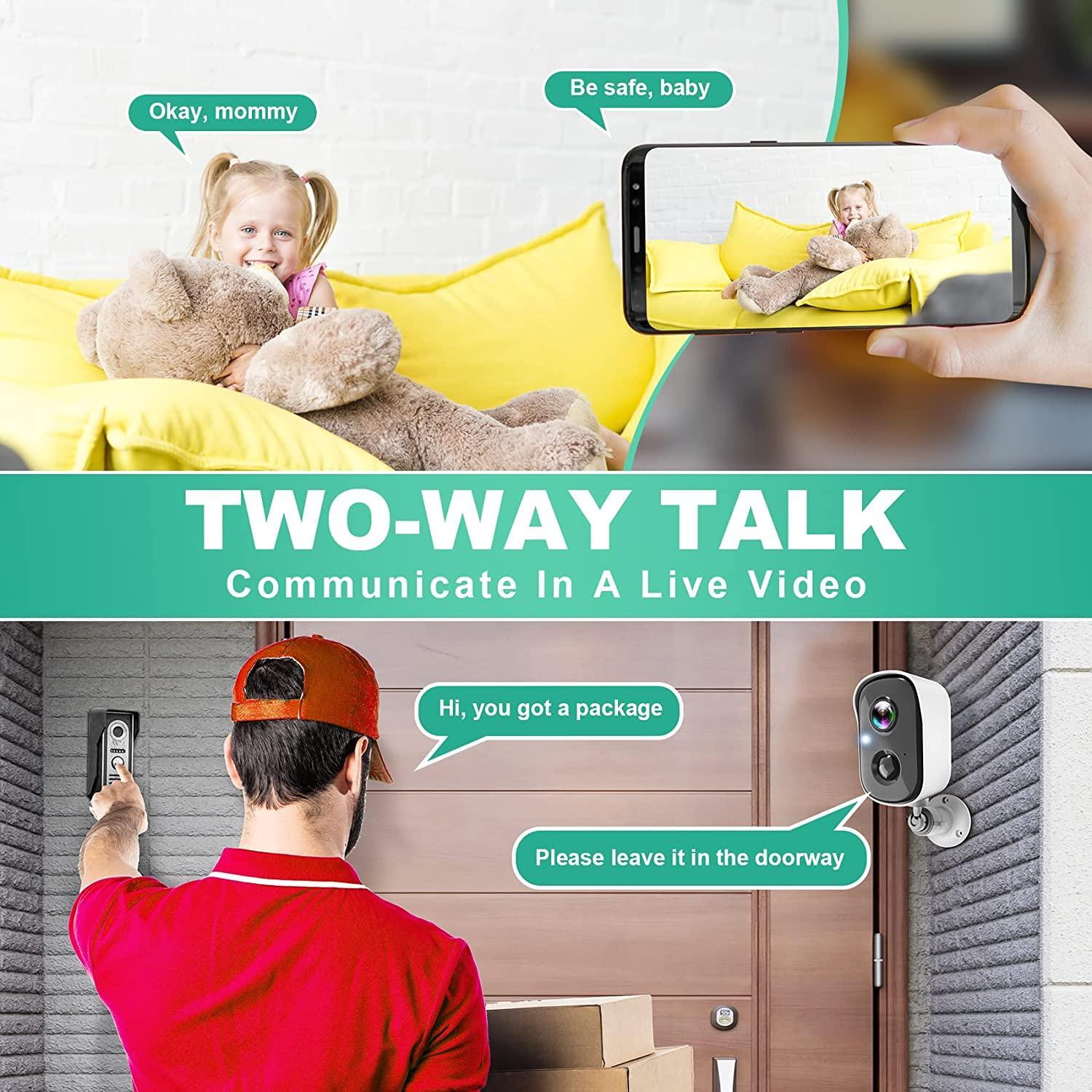 Wireless Security Camera For Home Outdoor Security, Battery Powered 1080P HD