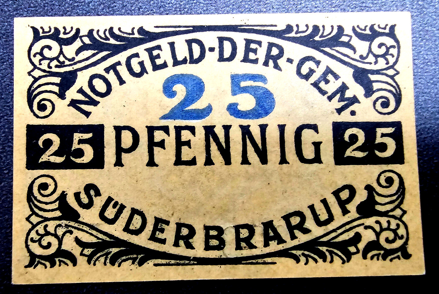 SÜDERBRARUP NOTGELD 25 PFENNIG 1920 EMERGENCY MONEY GERMANY BANKNOTE (33028)
