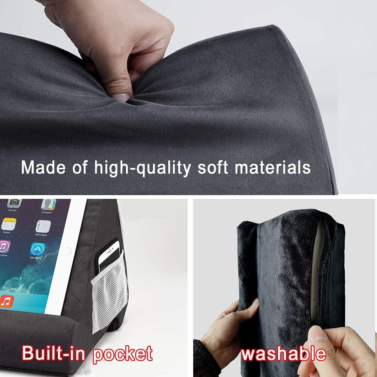 Tablet Pillow Stand - Tablet Holder Dock for Bed with Multi-Viewing Angles, Comp