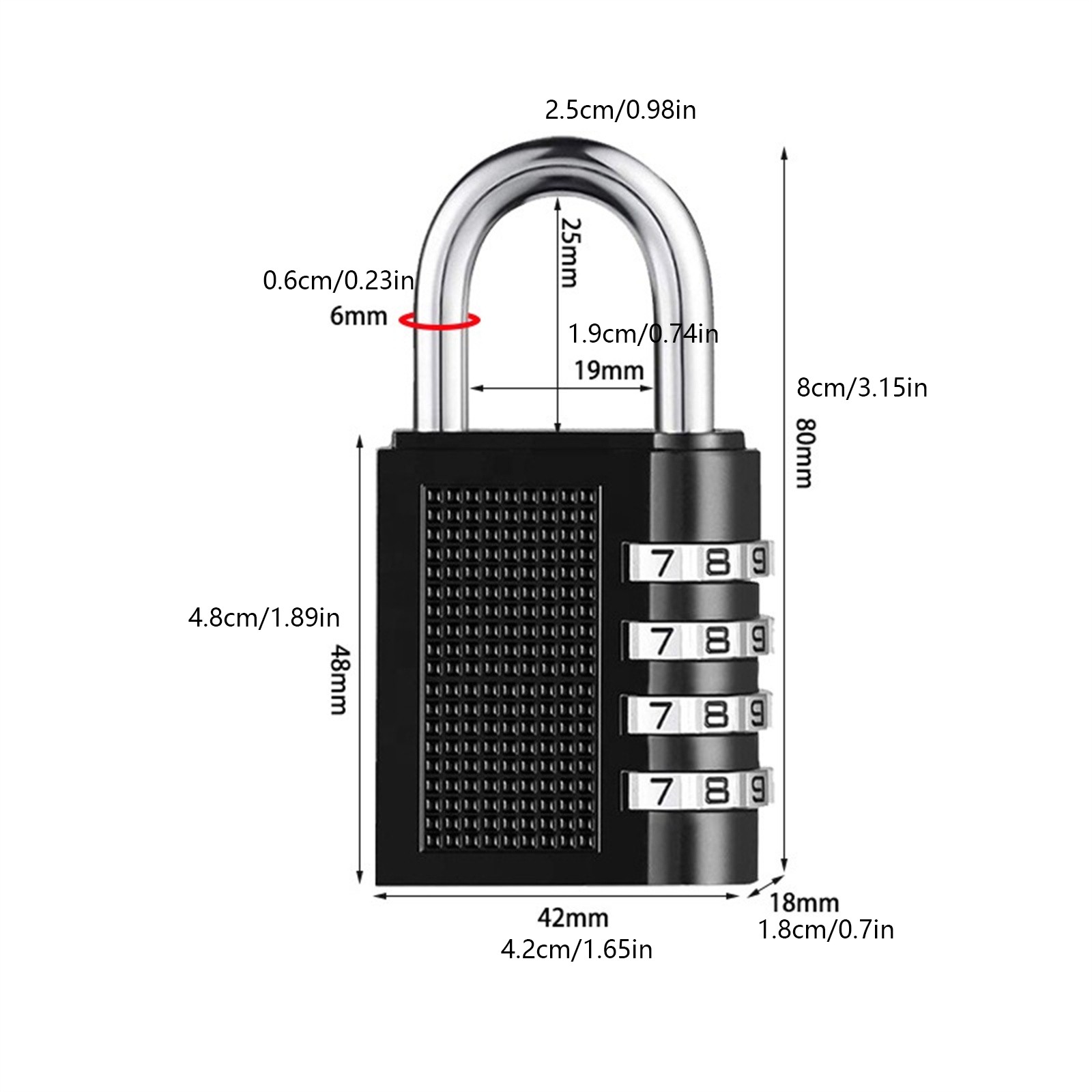 Combination Padlock Password Outdoor 4 Digit Long Shackle Waterproof Pad Lock