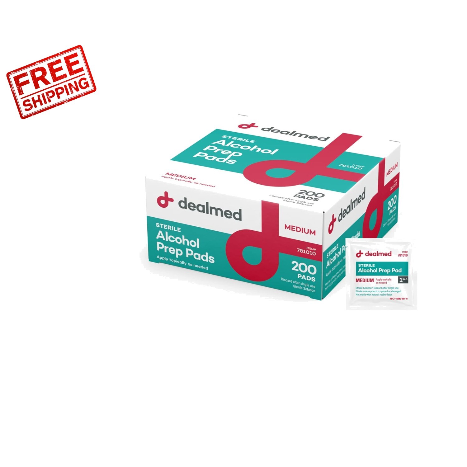 200 Sterile Alcohol Prep Pads - Individually Wrapped, 2-Ply for Quick Cleansing