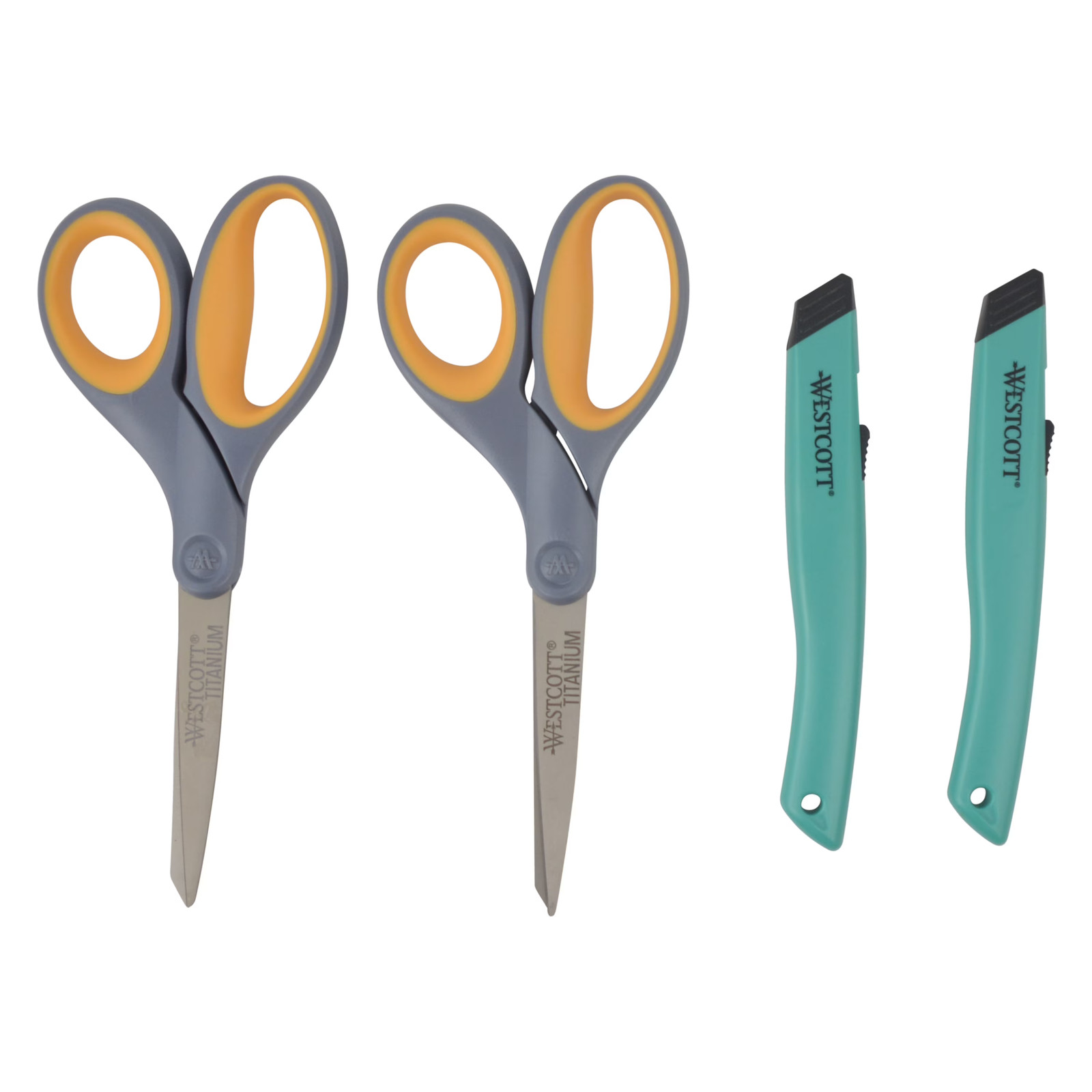 Westcott 8" Titanium Bonded Ceramic Cutter Scissors 4-Pack for All-Purpose Use
