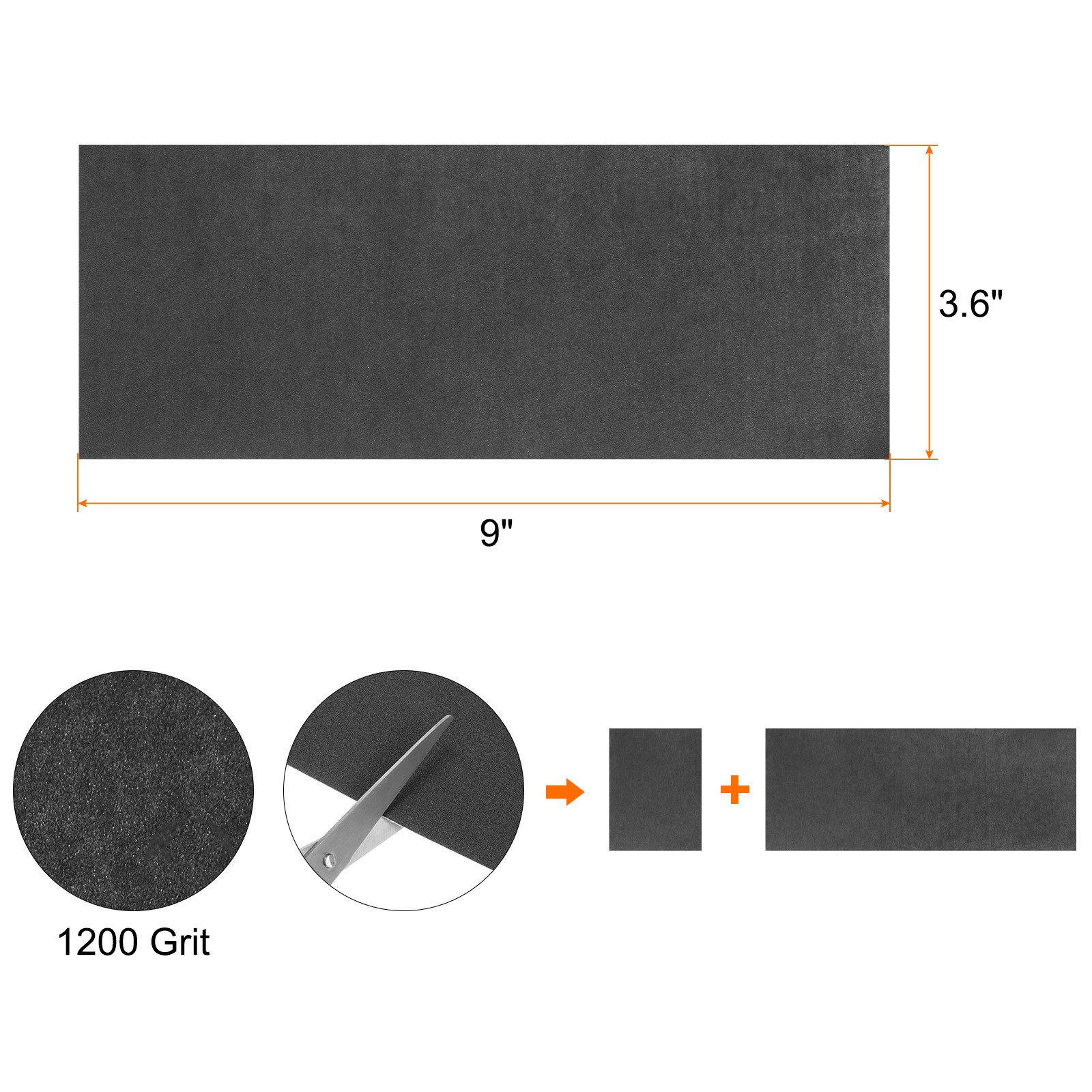 50pcs Sandpaper 1200 Grit Waterproof Backing Abrasive Wet Dry Sanding Sheets