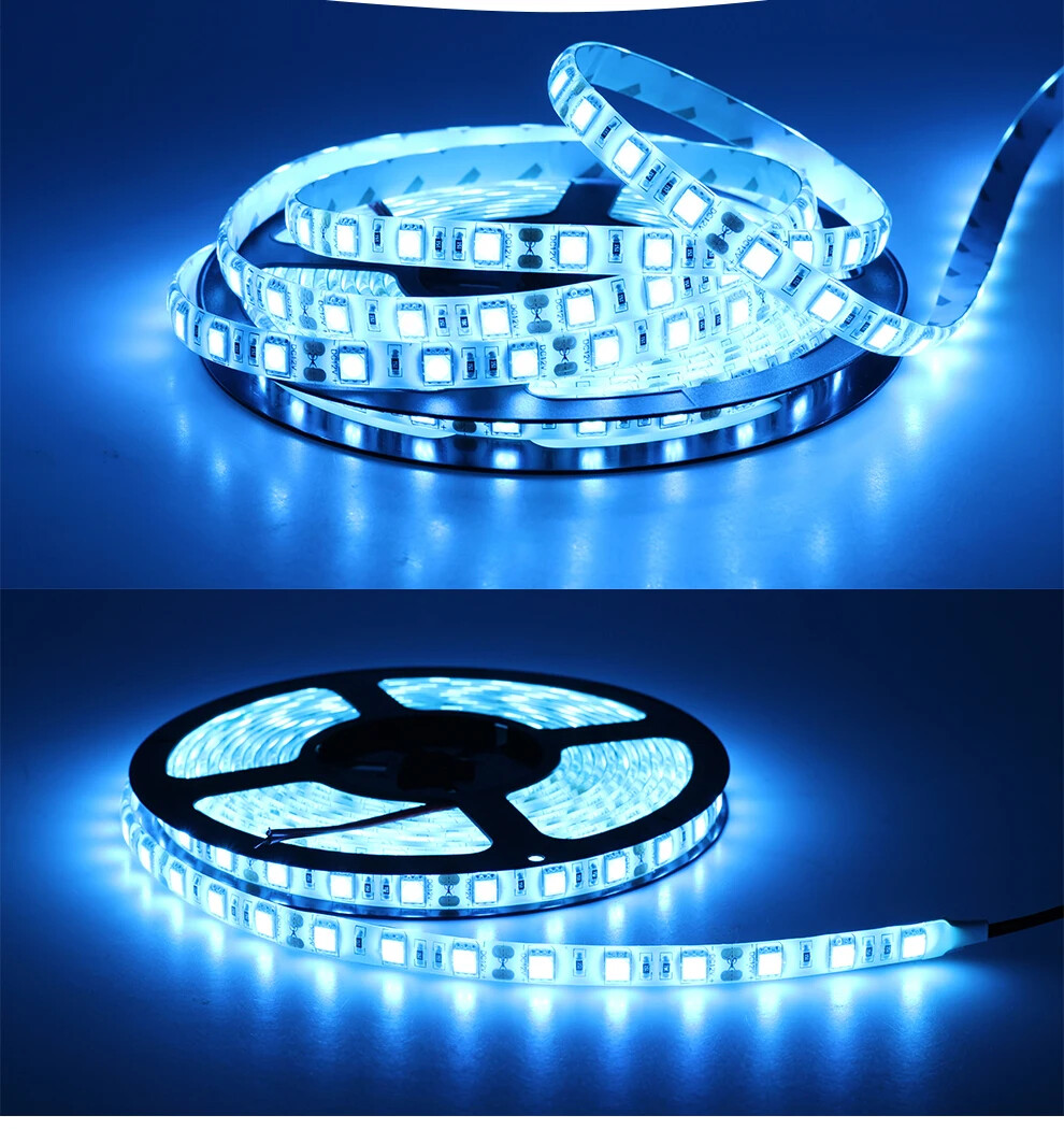 IP21 IP65 LED Strip 12V 5054 120 Leds/M Ice Blue Home Decor Flexible Ribbon Rope
