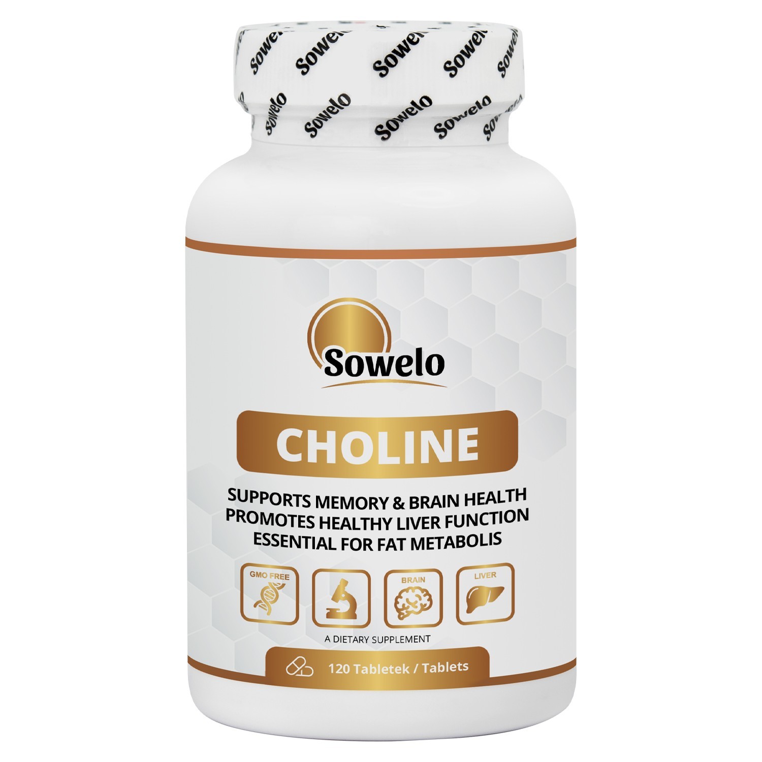 Choline 500mg Tablets – Liver Health, Memory & Cognitive Support – Sowelo