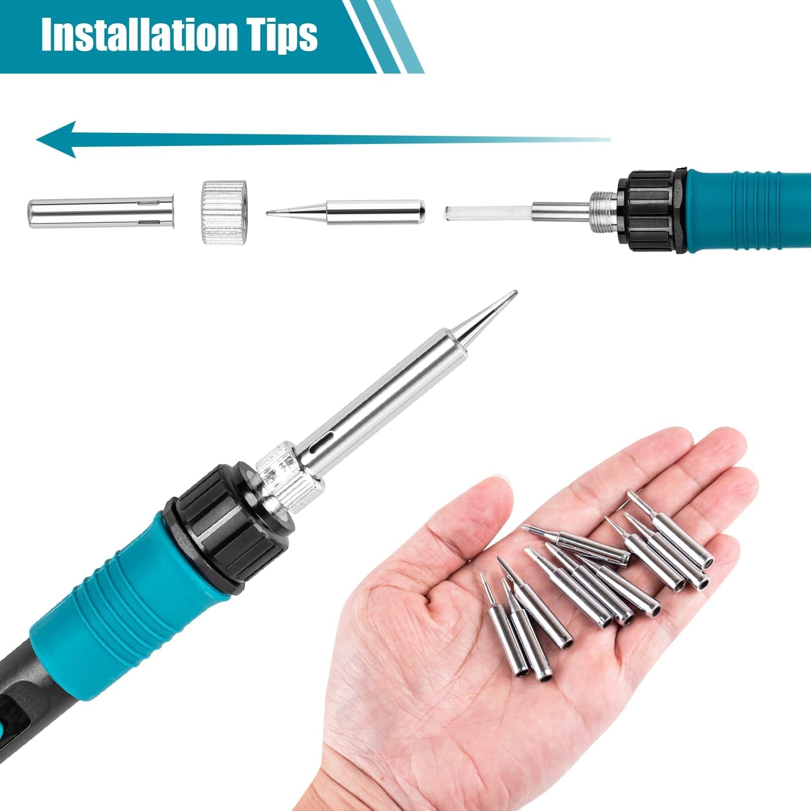 10 Pcs 900M Soldering Iron Tips, Replacement Soldering Tips, Compatible with ...