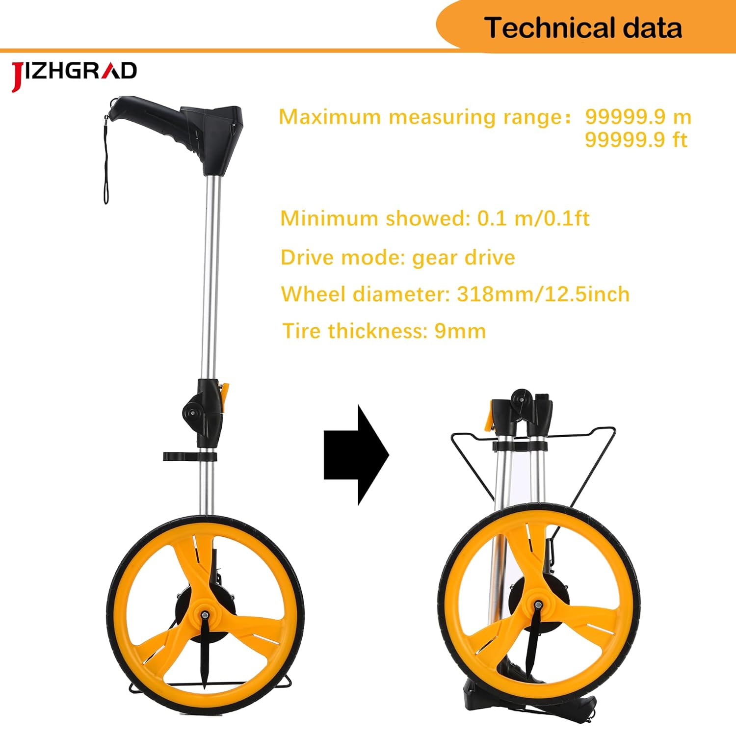 High Precision Digital Measuring Wheel 12.5'' with Rainproof Backpack