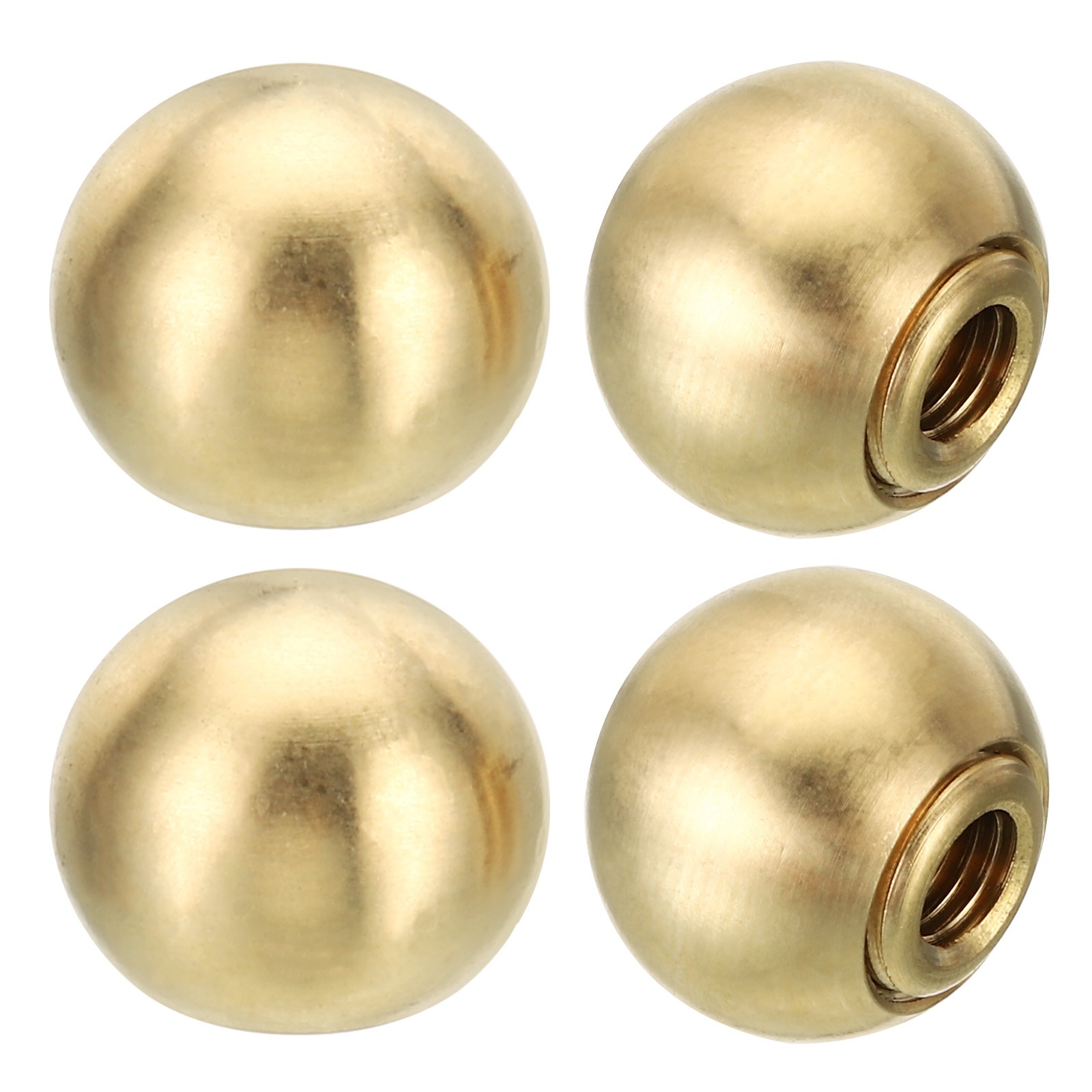 4set 17.5mm Brass Ball Lamp Finials with Pipe Lamp Shade Decoration Screw Cap