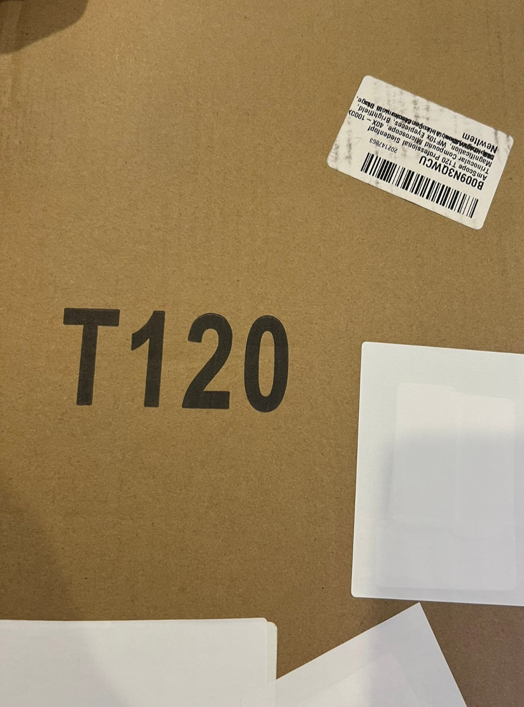 AmScope T120B-5M 40X-2000X Trinocular Microscope 5MP Camera New Open Box