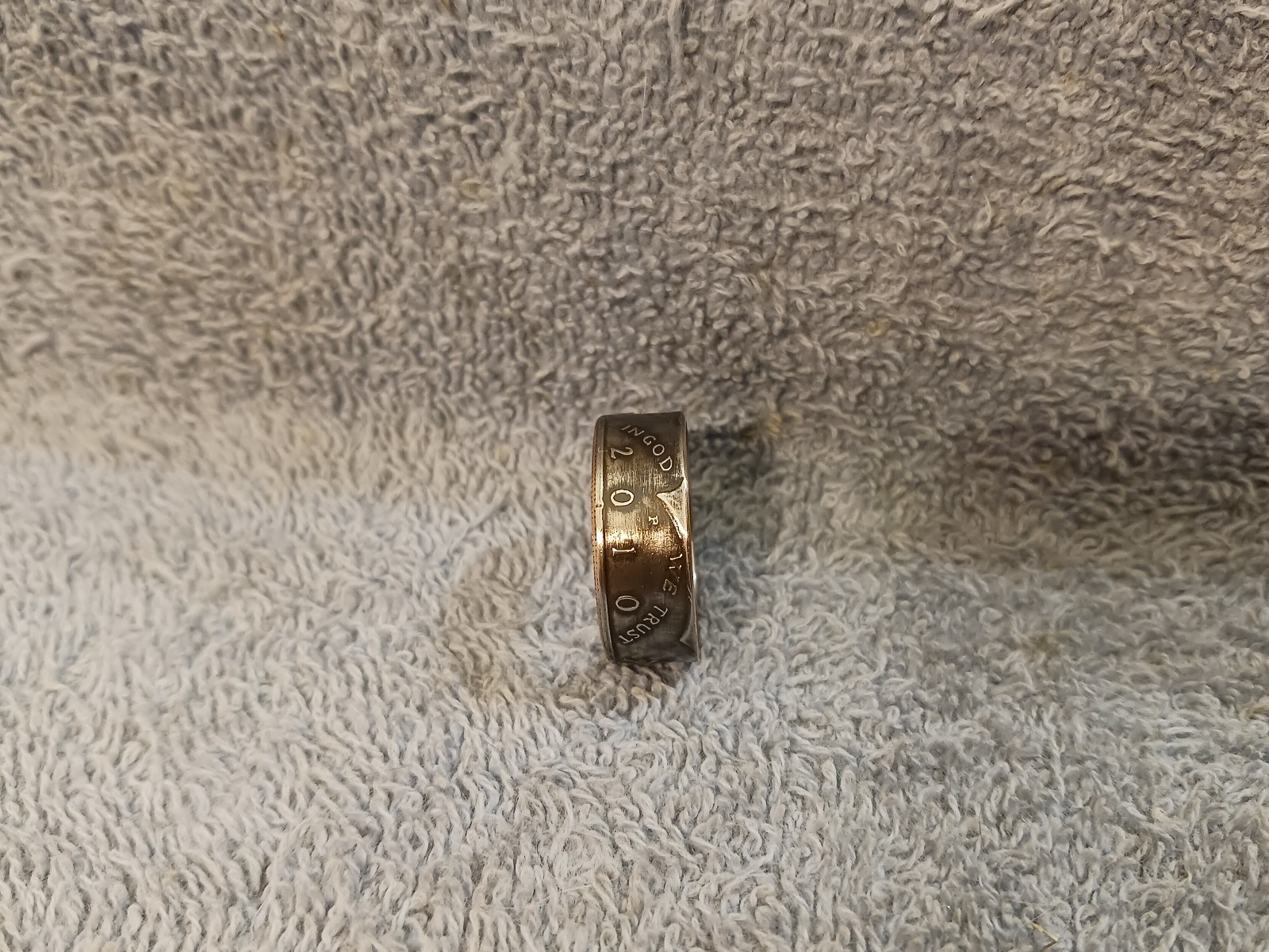 2010 Kennedy Half Dollars size 10 coin ring handmade mixed metals