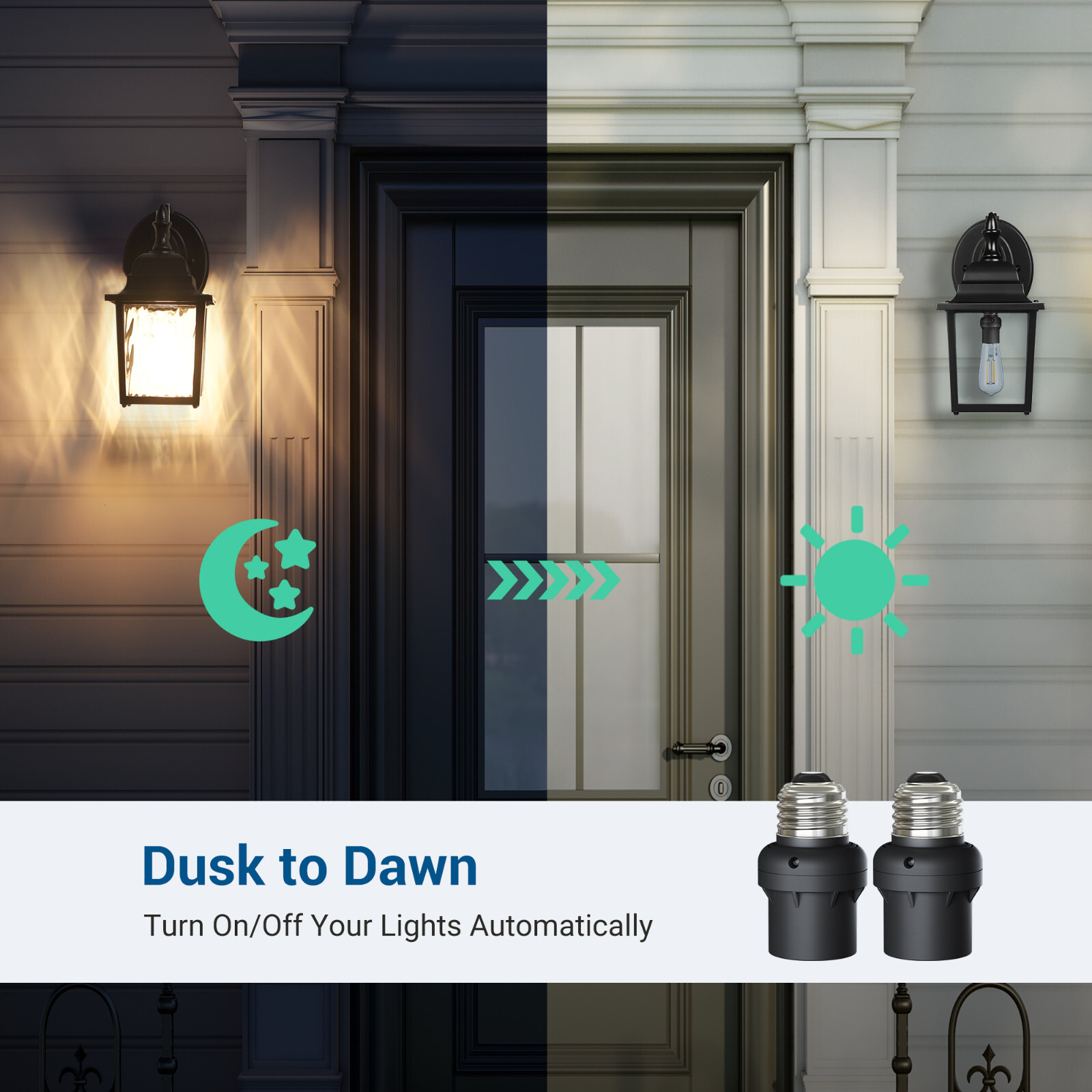 DEWENWILS 6 Pack Light Sensor Socket, Dusk to Dawn Sensor Socket, Bulb Socket