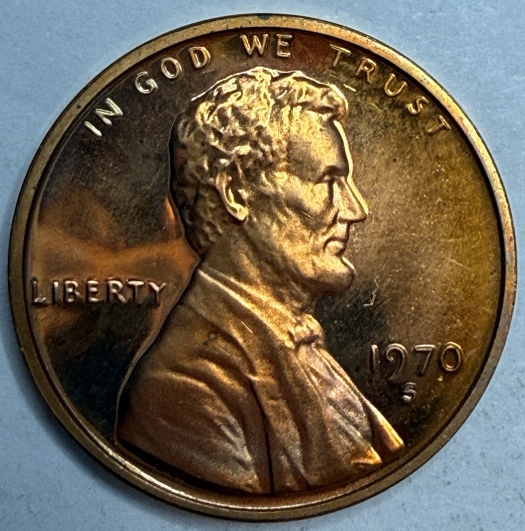 1970 S Lincoln Memorial Cent Proof (One Coin) Some Possible Toning Stock Image