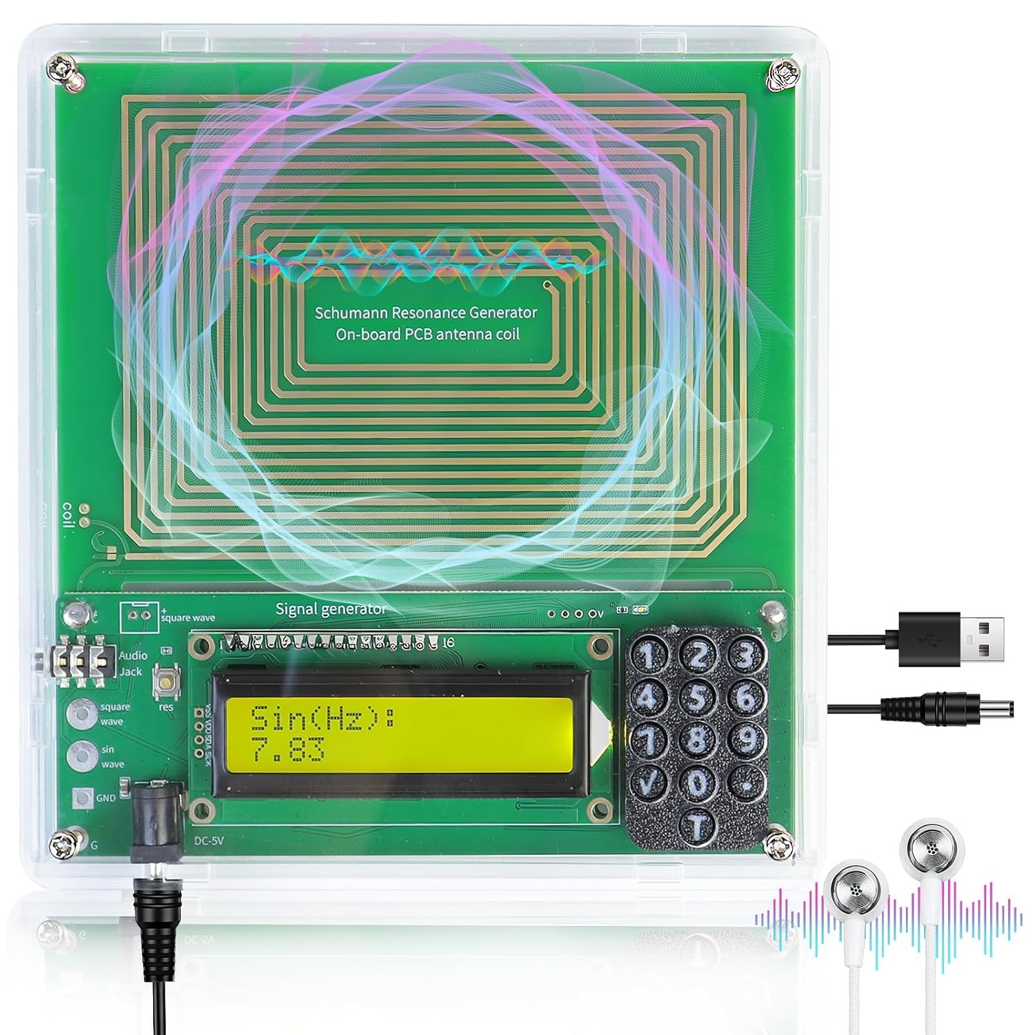 Schumann Wave Generator with Protected Large Keypad – 7.83 Hz Earth Resonance &
