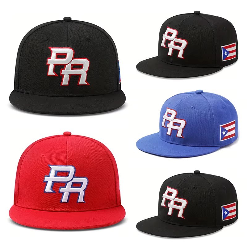Puerto Rico Baseball PR Embroidered - Side PUERTO RICO Flag Snapback Hat